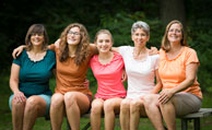 photo of 5 women wearing the carnation top